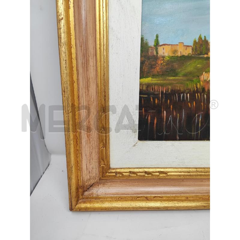 QUADRO 60X50 PAESAGGIO CAMPAGNA CORNICE ROSA ORO | Mercatino dell'Usato Vinci - fraz. sovigliana 2