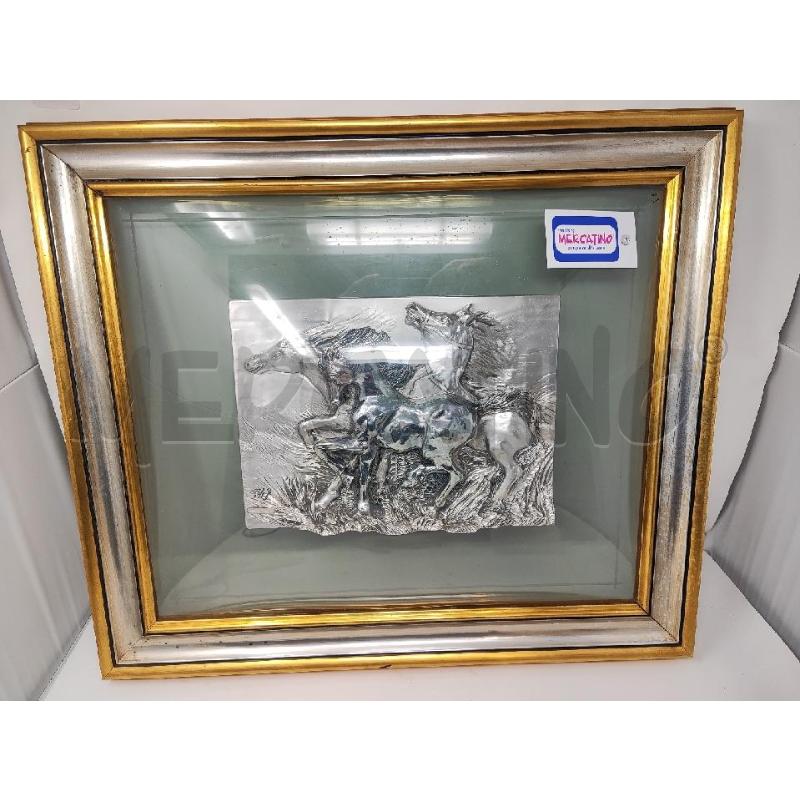 QUADRO 60X52 3 CAVALLI ARGENTATI  | Mercatino dell'Usato Vinci - fraz. sovigliana 1