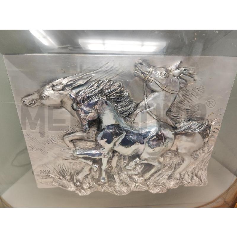 QUADRO 60X52 3 CAVALLI ARGENTATI  | Mercatino dell'Usato Vinci - fraz. sovigliana 2