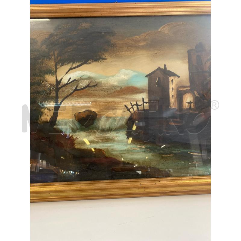 QUADRO 60X80 CASA CON FIUME TRAMONTO | Mercatino dell'Usato Vinci - fraz. sovigliana 2