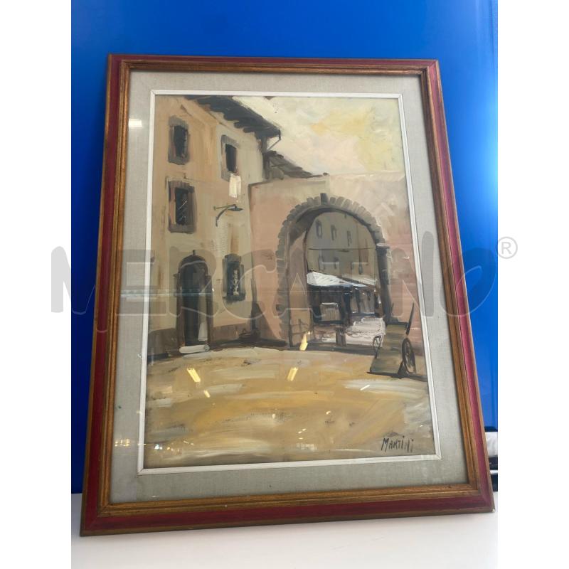 QUADRO 69X89 CASA CON ARCO CORNICE ROSSA | Mercatino dell'Usato Vinci - fraz. sovigliana 1
