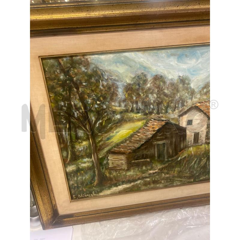 QUADRO 72X60 DIPINTO ALDERIGHI CASA CON CAPANNO CORNICE DORATA  | Mercatino dell'Usato Vinci - fraz. sovigliana 2