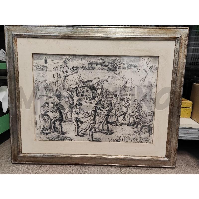QUADRO 85X68  DILVO LOTTI PERSONE NEL CAMPO BIANCO NERO | Mercatino dell'Usato Vinci - fraz. sovigliana 1