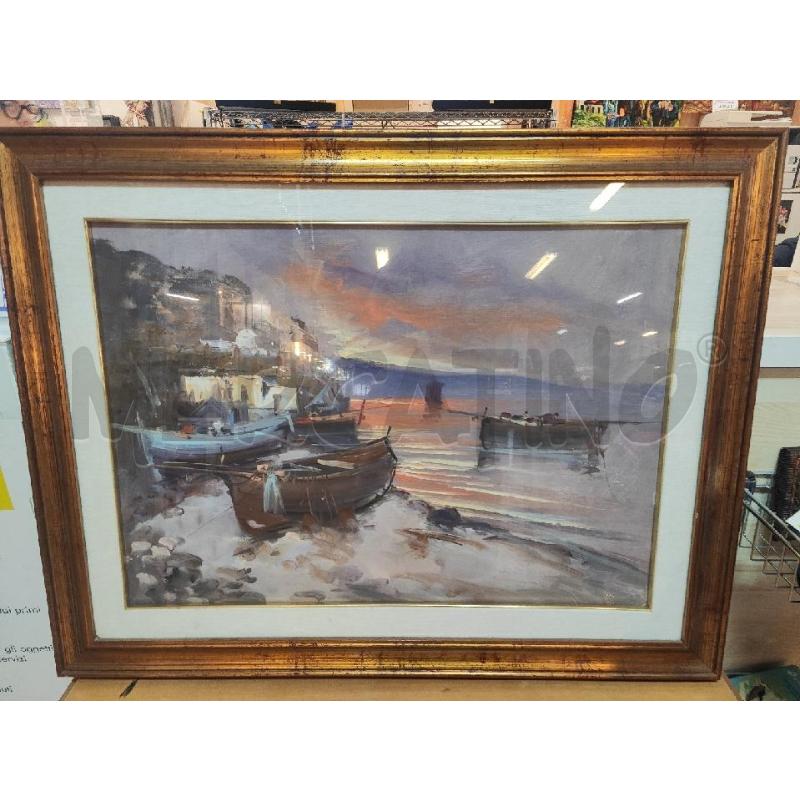 QUADRO 90X68 BARCHE RIVA AL MARE | Mercatino dell'Usato Vinci - fraz. sovigliana 1