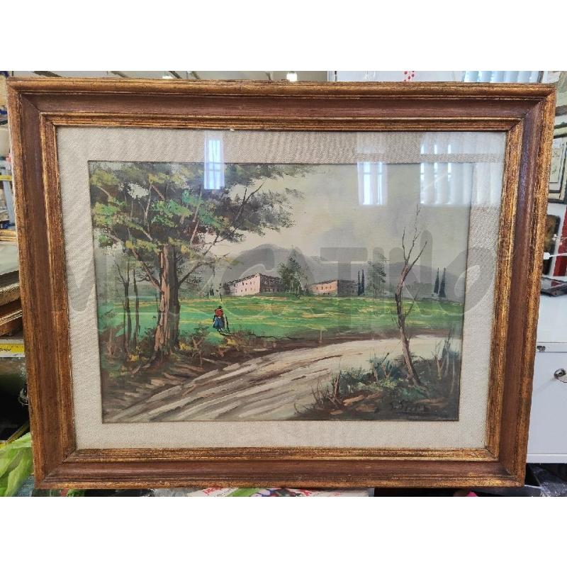 QUADRO 97X76 DIPINTO CSE SU FIUME CON DONNA | Mercatino dell'Usato Vinci - fraz. sovigliana 1