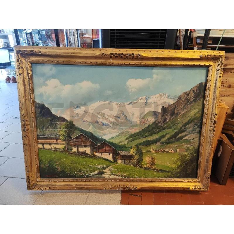 QUADRO BORGO MONTANO CORNICE DORATA 117X90 CM | Mercatino dell'Usato Vinci - fraz. sovigliana 1