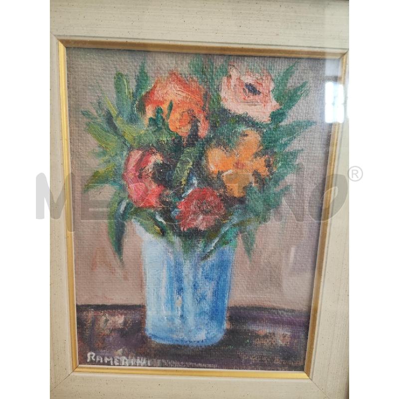 QUADRO DIPINTO 47X42 VASO FIORI VASO AZZURRO | Mercatino dell'Usato Vinci - fraz. sovigliana 2