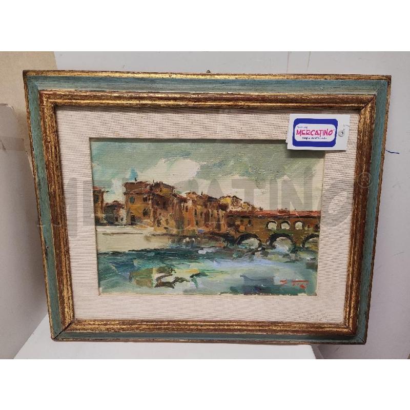 QUADRO DIPINTO PONTE BIANCO CORNICE VERDE | Mercatino dell'Usato Vinci - fraz. sovigliana 1