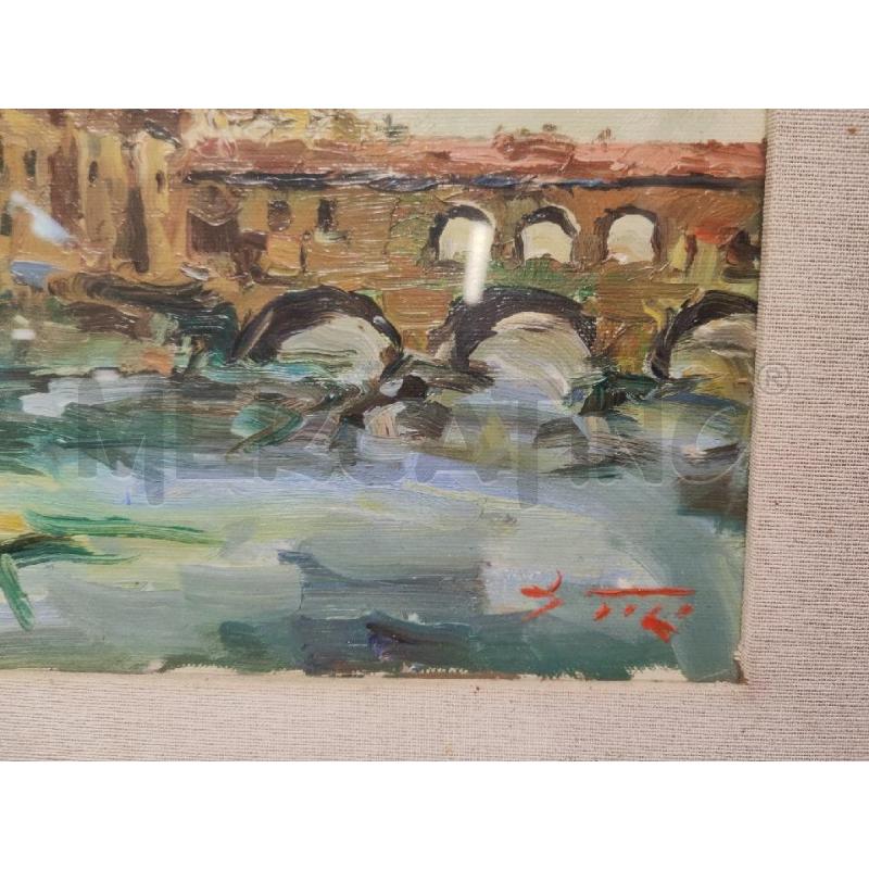 QUADRO DIPINTO PONTE BIANCO CORNICE VERDE | Mercatino dell'Usato Vinci - fraz. sovigliana 2