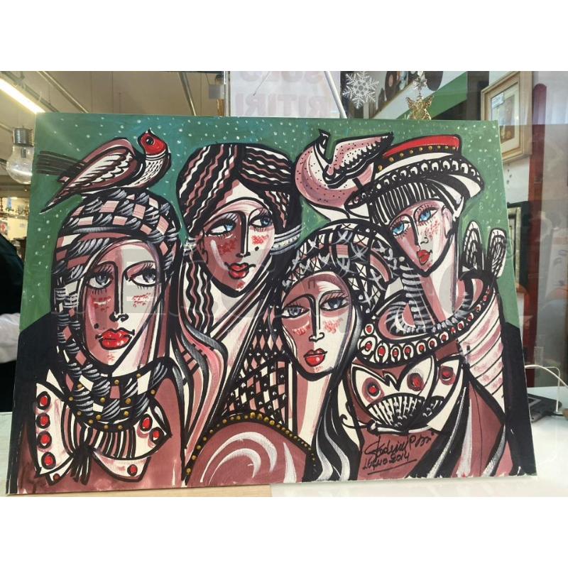 QUADRO DIPINTO STADERINI SU TELA 2014 VOLTI ROSA | Mercatino dell'Usato Vinci - fraz. sovigliana 1