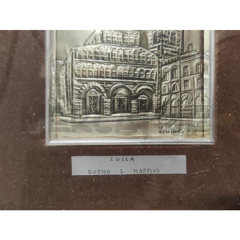 QUADRO DUOMO DI LUCCA SU LASTRA ARGENTATA CORNICE ARGENTATA | Mercatino dell'Usato Vinci - fraz. sovigliana 2
