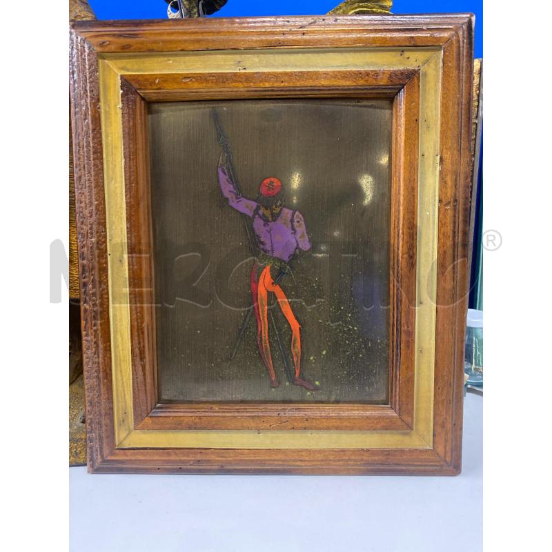 QUADRO LEGNO 36X30 LASTRA METALLO INCISO UOMO | Mercatino dell'Usato Vinci - fraz. sovigliana 1