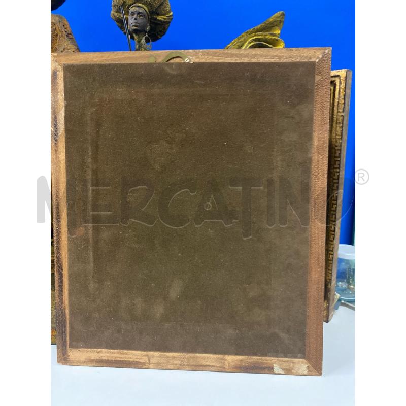 QUADRO LEGNO 36X30 LASTRA METALLO INCISO UOMO | Mercatino dell'Usato Vinci - fraz. sovigliana 3