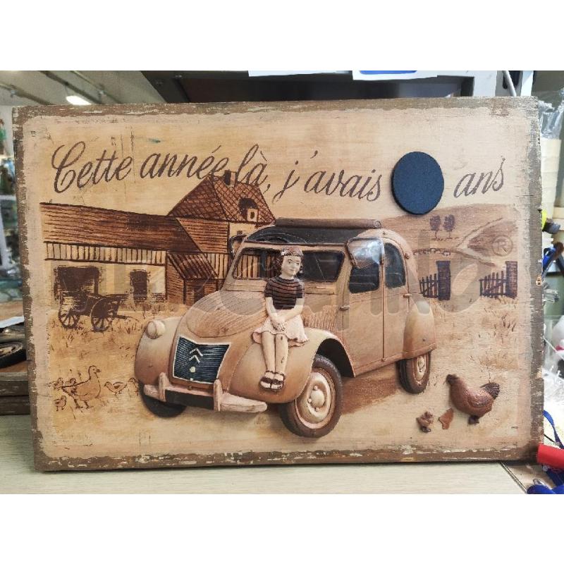 QUADRO LEGNO 50X25 MACCHINA A RILIEVO CON BIMBA  | Mercatino dell'Usato Vinci - fraz. sovigliana 1