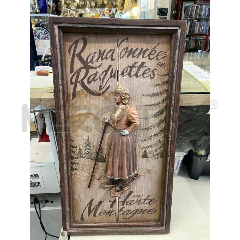 QUADRO LEGNO 60X33 DONNA A RILIEVO CON CIASPOLE  | Mercatino dell'Usato Vinci - fraz. sovigliana 1