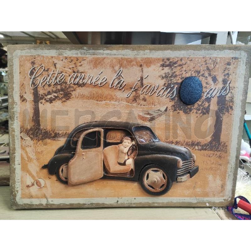 QUADRO LEGNO  50X35 MACCHINA A RILIEVO CON BIMBO | Mercatino dell'Usato Vinci - fraz. sovigliana 1