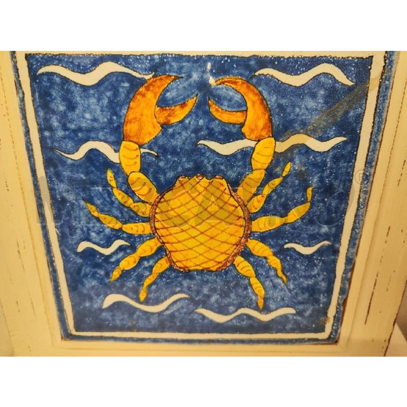 QUADRO MATTONELLA CERAMICA CANCRO SU LEGNO SBIANCATO | Mercatino dell'Usato Vinci - fraz. sovigliana 2
