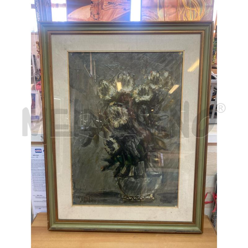 QUADRO PITTORE CAPPELLO 70X93 VASO TONDO DI FIORI BIANCO | Mercatino dell'Usato Vinci - fraz. sovigliana 1