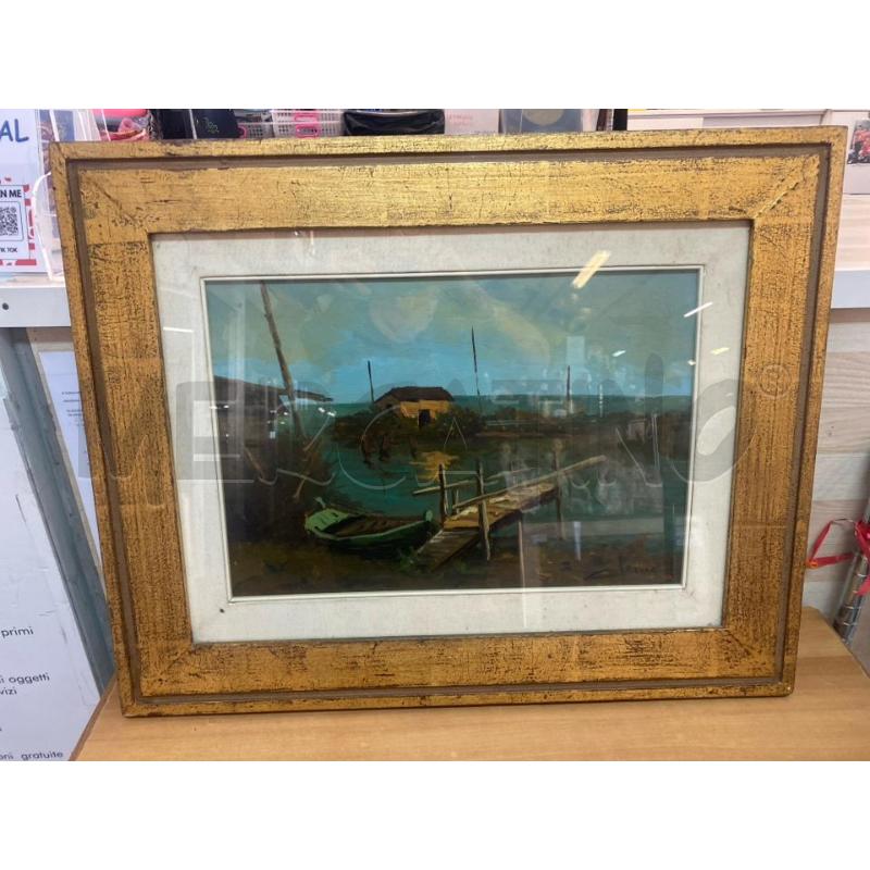 QUADRO PORTICCIOLO BARCA CORNICE DRATA 60X75 | Mercatino dell'Usato Vinci - fraz. sovigliana 1