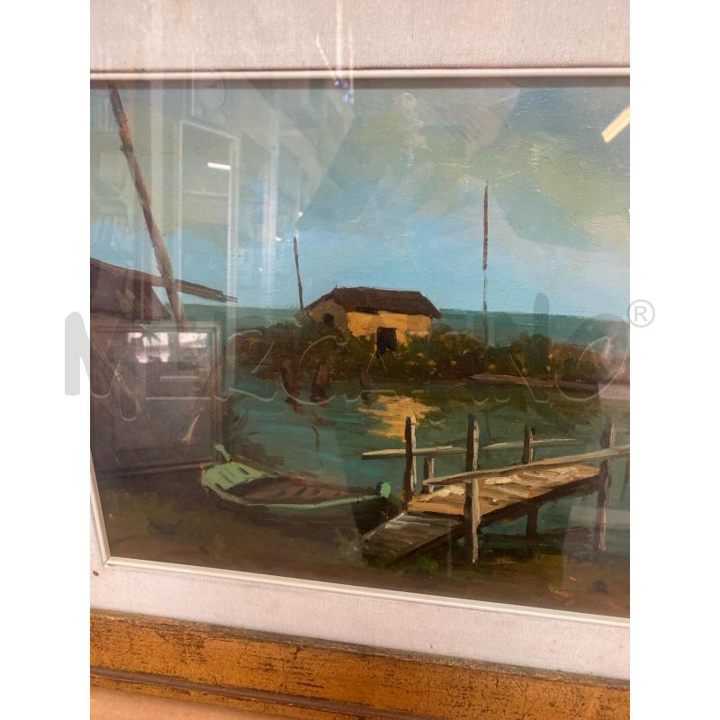 QUADRO PORTICCIOLO BARCA CORNICE DRATA 60X75 | Mercatino dell'Usato Vinci - fraz. sovigliana 3