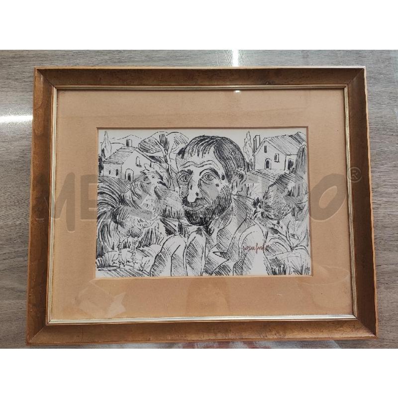QUADRO STAMPA 43X54 UOMO BIANCO NERO | Mercatino dell'Usato Vinci - fraz. sovigliana 1