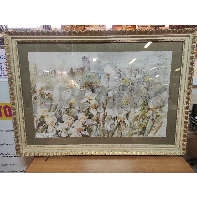 QUADRO STAMPA FIORI BIANCHI CHIARA TURINA 100X70 SBIANCATA  | Mercatino dell'Usato Vinci - fraz. sovigliana 1