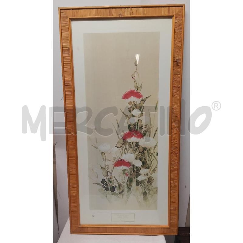 QUADRO STAMPA RED AND WHITE POPPIES 98XX50 CORNICE BAMBU | Mercatino dell'Usato Vinci - fraz. sovigliana 1