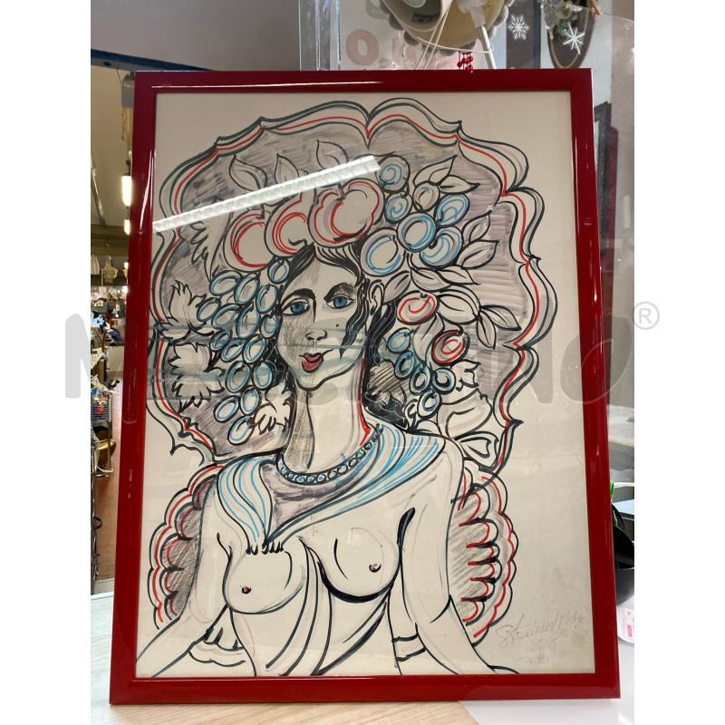 QUADRO VOLTO STADERINI 2018 49X63 CORNICE ROSSA | Mercatino dell'Usato Vinci - fraz. sovigliana 1