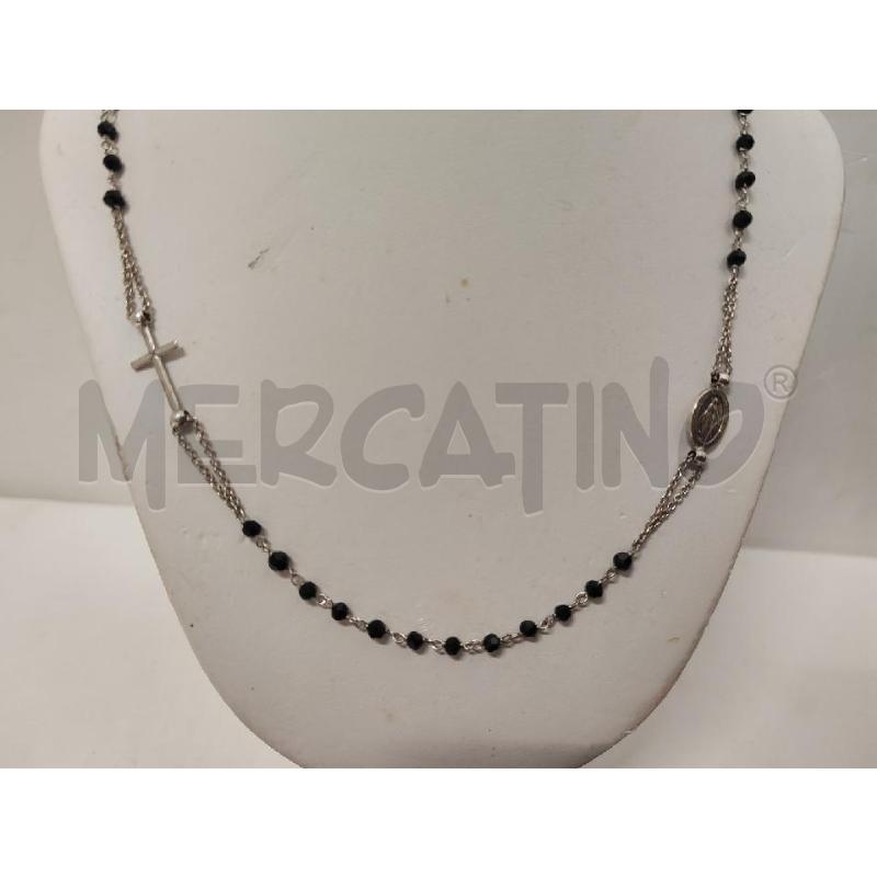 ROSARIO + BRACCIALETTO ARGENTATO PALLINE NERE  | Mercatino dell'Usato Vinci - fraz. sovigliana 2