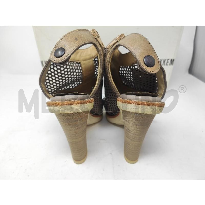 SANDALI DONNA BIKKEMBERG PELLE FORATI TORTORA N.37 | Mercatino dell'Usato Vinci - fraz. sovigliana 3