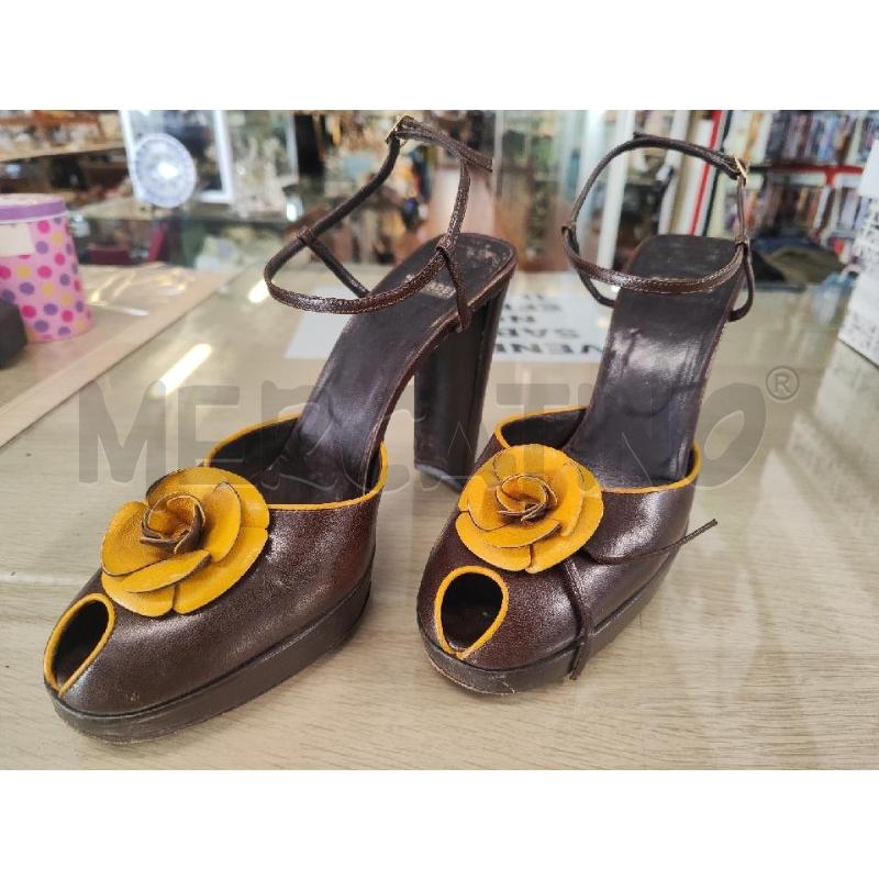 SANDALI DONNA CASADEI PELLE MARRONI N.8 | Mercatino dell'Usato Vinci - fraz. sovigliana 1