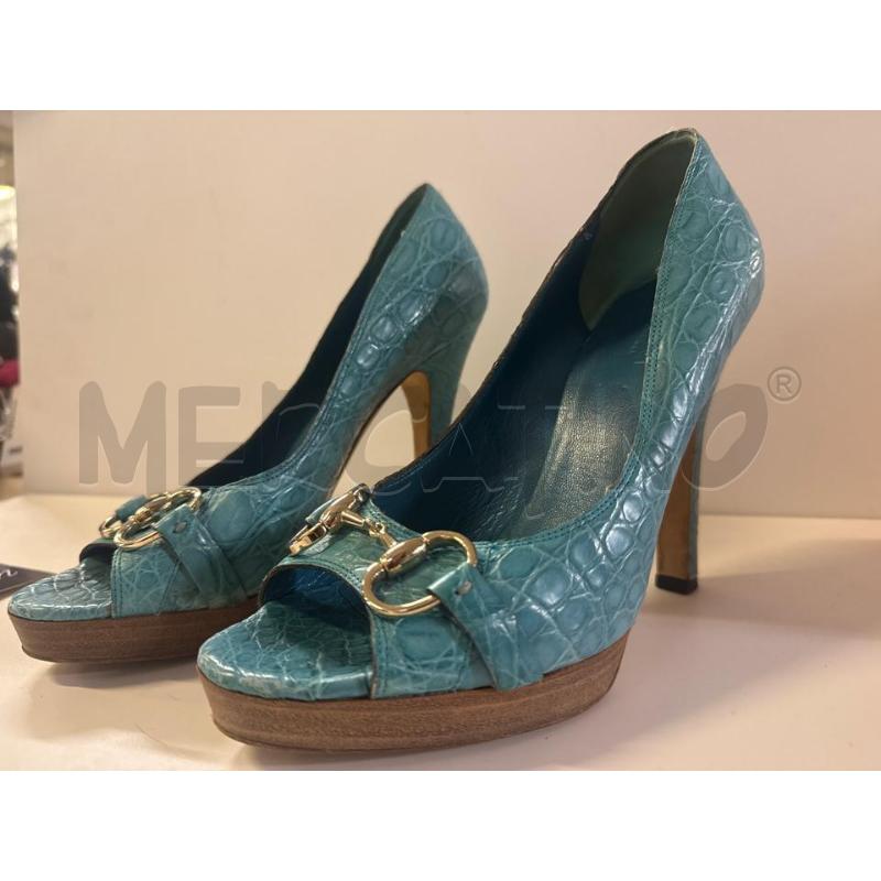 SANDALI DONNA GUCCI PELLE AZZURRE N.39 | Mercatino dell'Usato Vinci - fraz. sovigliana 1
