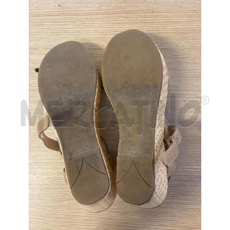 SANDALI DONNA PRADA PELLE BEIGE ZEPPA PAGLIA N.38.5 | Mercatino dell'Usato Vinci - fraz. sovigliana 3