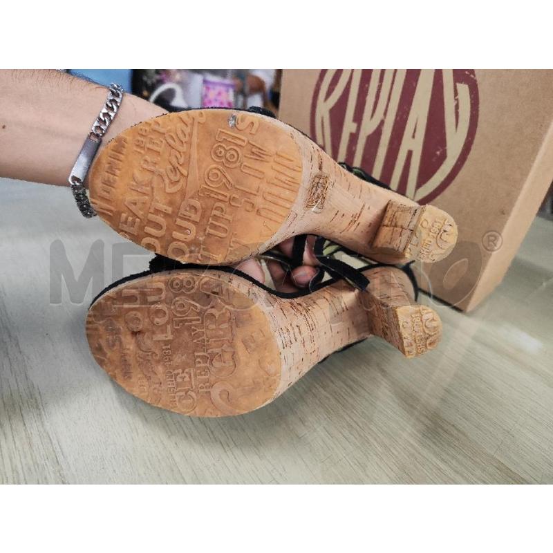 SANDALI DONNA REPLAY SCAMOSCIATI NERI SUOLA SUGHERO N.37 | Mercatino dell'Usato Vinci - fraz. sovigliana 3