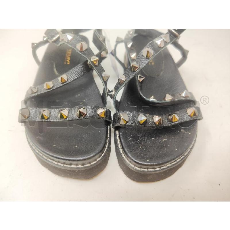 SANDALI DONNA # TEMY PELLE NERI BORCHIE  | Mercatino dell'Usato Vinci - fraz. sovigliana 2