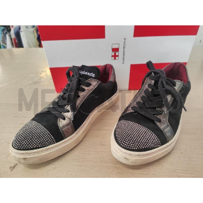 SCARPE DONNA D'ACQUASPARTA SCAMOSCIATE NERE PUNTA STRASS N.36 | Mercatino dell'Usato Vinci - fraz. sovigliana 1