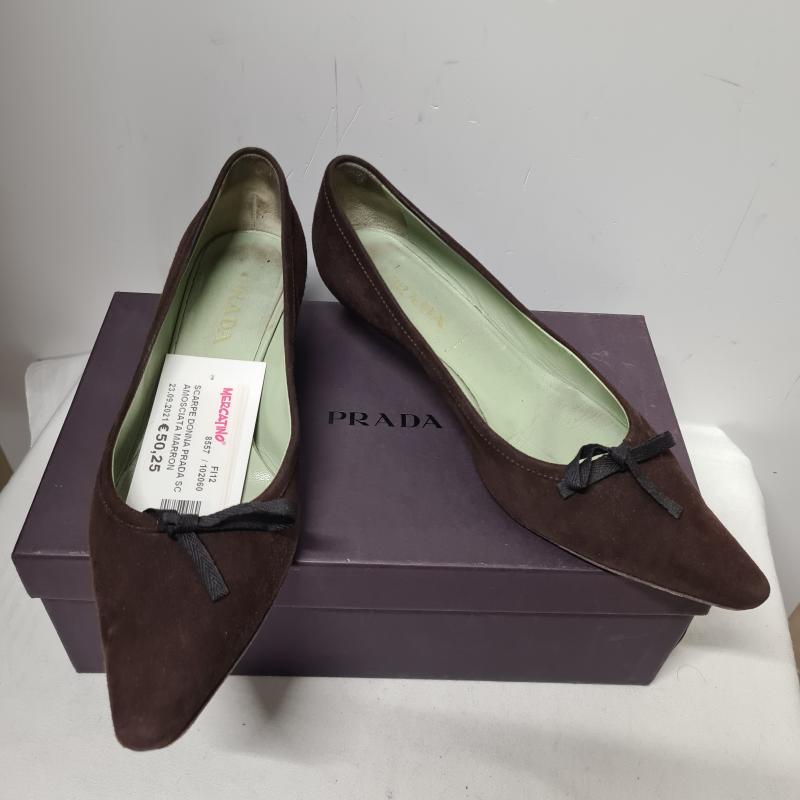 SCARPE DONNA PRADA SCAMOSCIATA MARRONE N.37 | Mercatino dell'Usato Vinci -  fraz. sovigliana