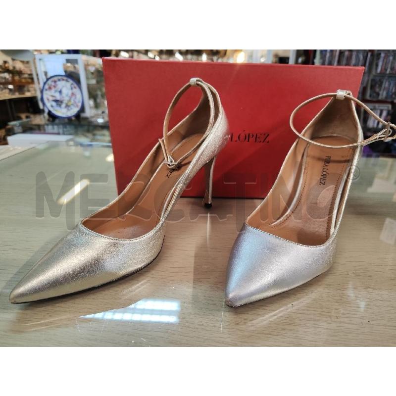 SCARPE DONNA PURA LOPEZ PELLE ARGENTATE N.39 | Mercatino dell'Usato Vinci - fraz. sovigliana 1