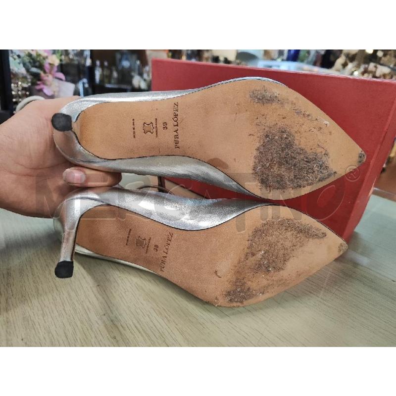 SCARPE DONNA PURA LOPEZ PELLE ARGENTATE N.39 | Mercatino dell'Usato Vinci - fraz. sovigliana 4