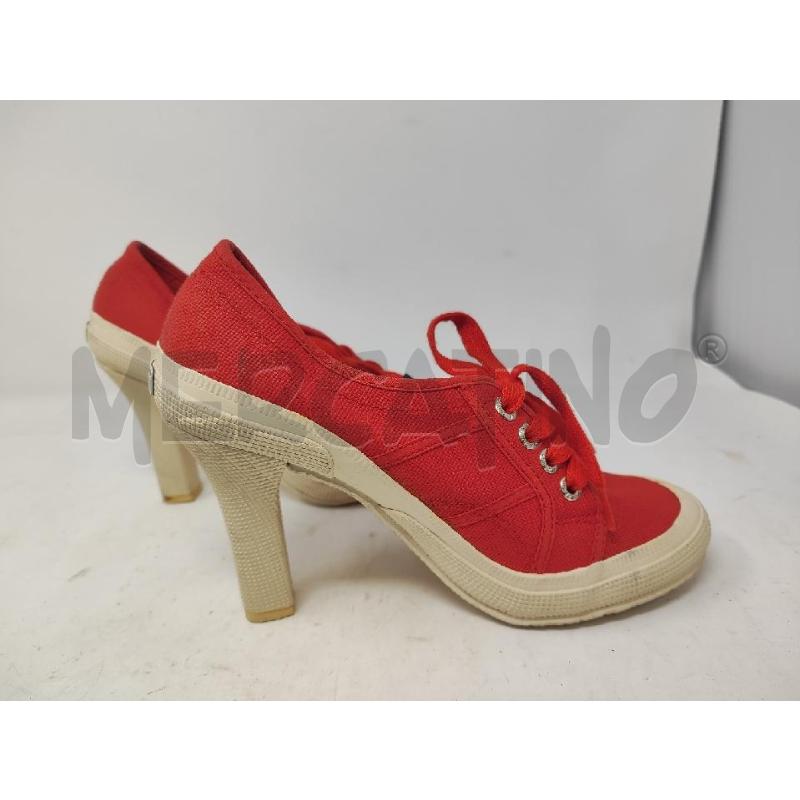 SCARPE DONNA SUPERGA TESSUTO ROSSE N.38 CON TACCO | Mercatino dell'Usato Vinci - fraz. sovigliana 5