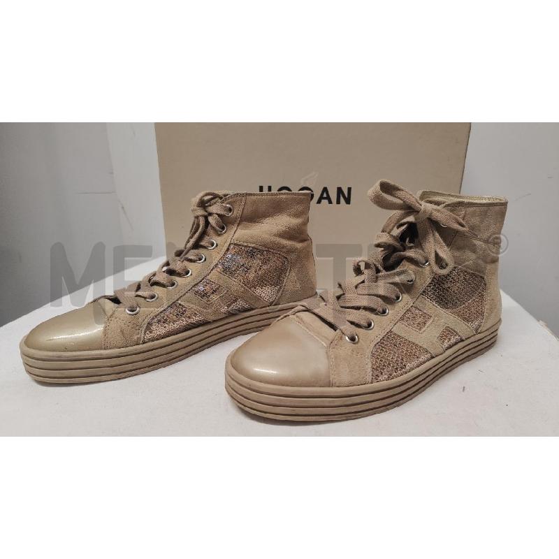 SCARPE DONNA  HOGAN ALTE BEIGE STRASS N.36.5 | Mercatino dell'Usato Vinci - fraz. sovigliana 1