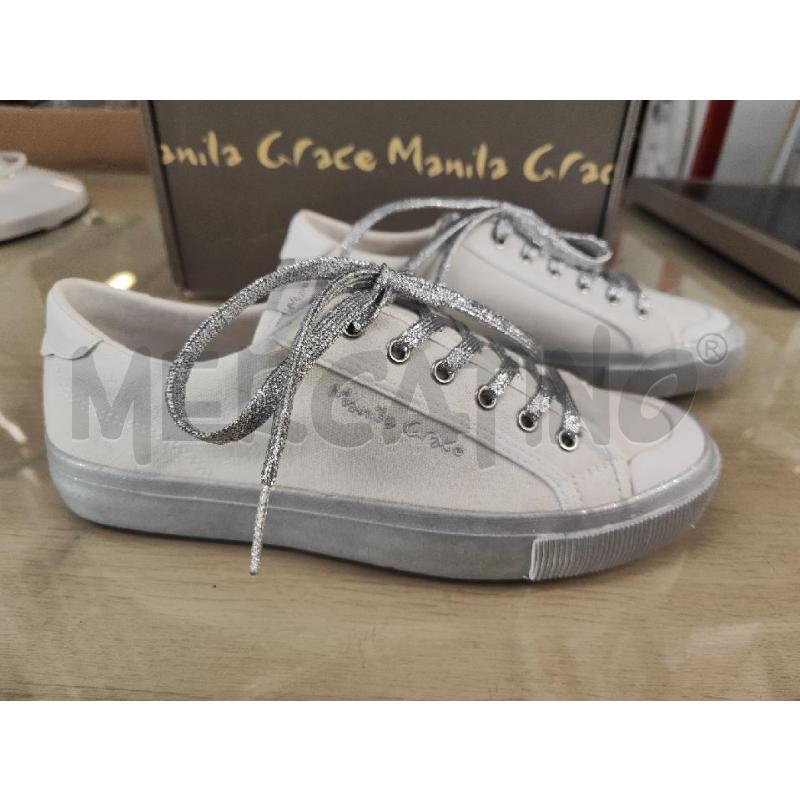 SCARPE DONNA # MANILA GRACE BIANCHE LACCI GLITTER N.39 NUOVE | Mercatino dell'Usato Vinci - fraz. sovigliana 5