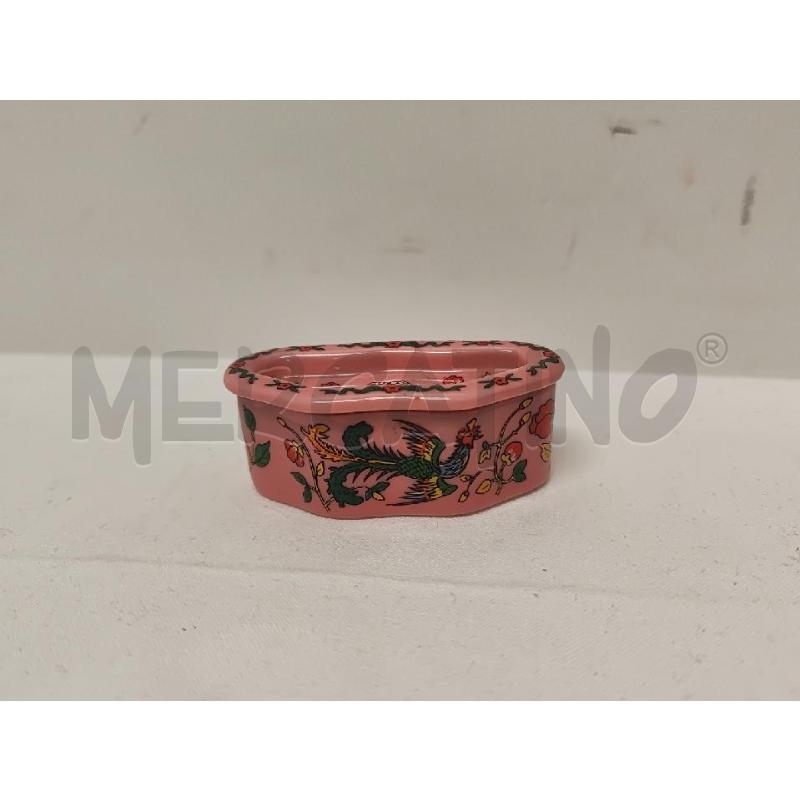 SCATOLINA CERAMICA OVALE DEL PRADO ROSA FIORI 6CM | Mercatino dell'Usato Vinci - fraz. sovigliana 1