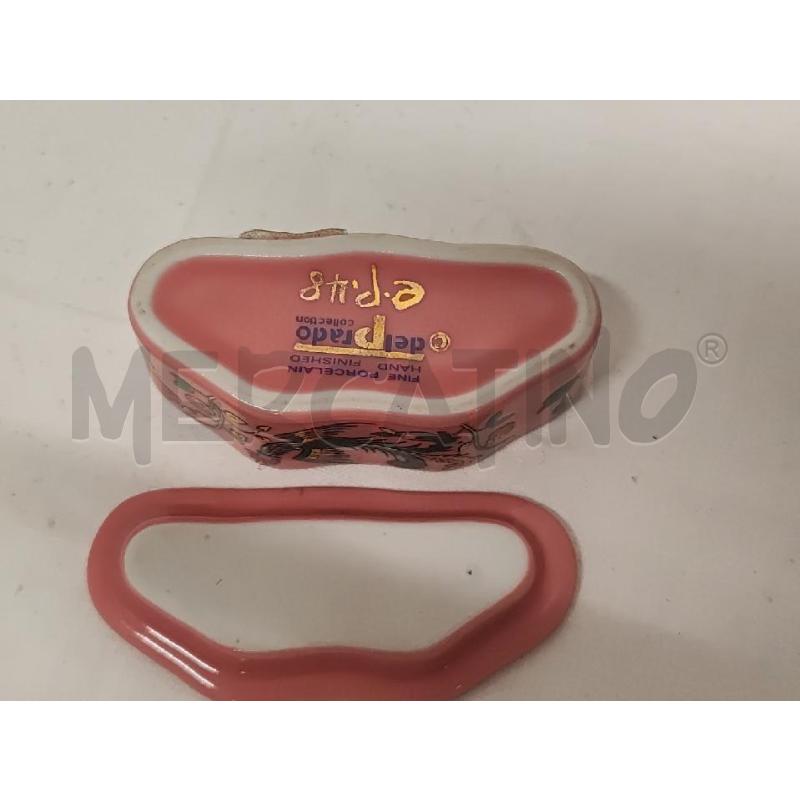 SCATOLINA CERAMICA OVALE DEL PRADO ROSA FIORI 6CM | Mercatino dell'Usato Vinci - fraz. sovigliana 4