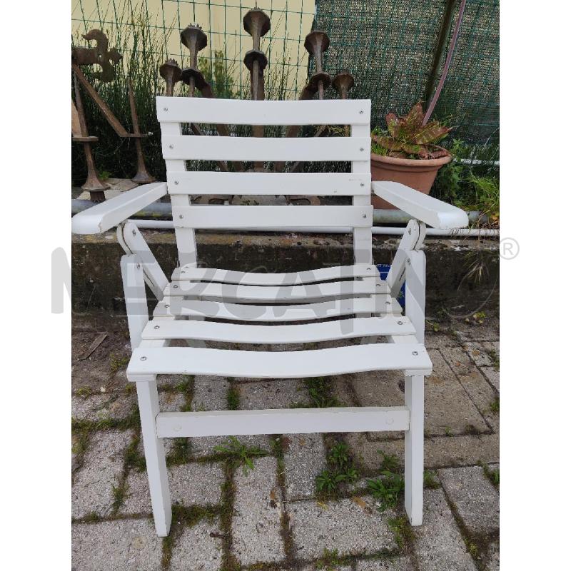 SEDIA GIARDINO BIANCA CON BRACCIOLI PIEGHEVOLE | Mercatino dell'Usato Vinci - fraz. sovigliana 1