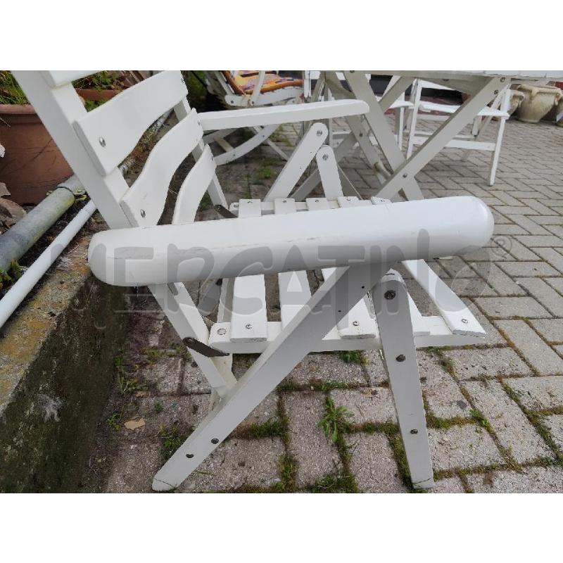 SEDIA GIARDINO BIANCA CON BRACCIOLI PIEGHEVOLE | Mercatino dell'Usato Vinci - fraz. sovigliana 2