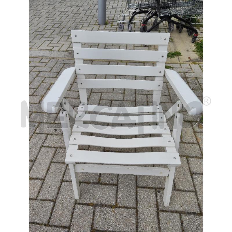 SEDIA GIARDINO BIANCA CON BRACCIOLI PIEGHEVOLE | Mercatino dell'Usato Vinci - fraz. sovigliana 1