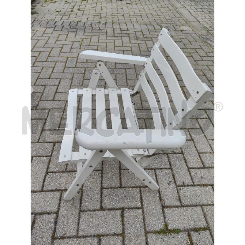 SEDIA GIARDINO BIANCA CON BRACCIOLI PIEGHEVOLE | Mercatino dell'Usato Vinci - fraz. sovigliana 2