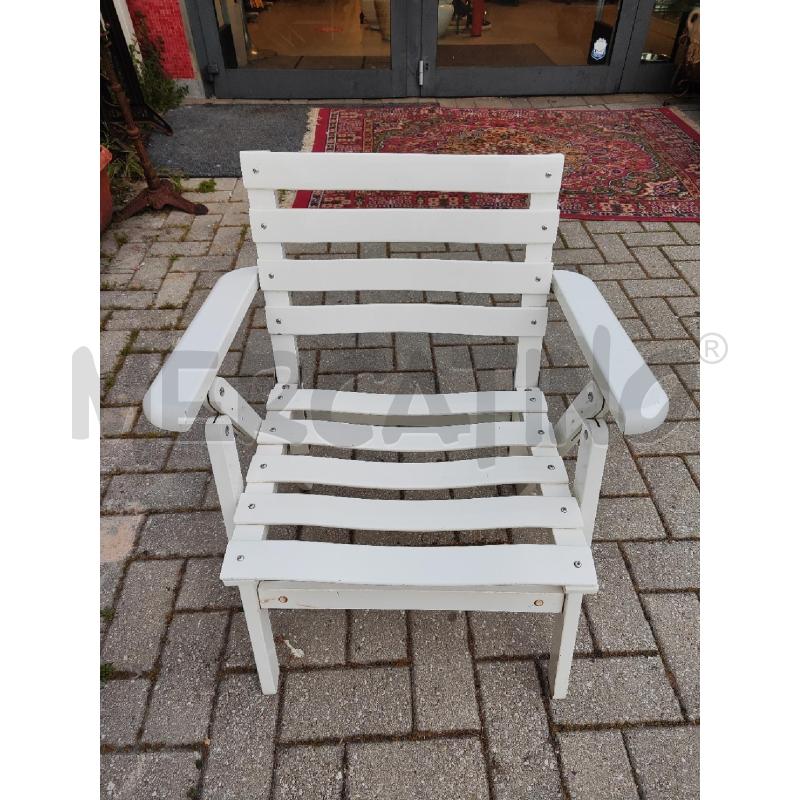 SEDIA GIARDINO BIANCA CON BRACCIOLI PIEGHEVOLE | Mercatino dell'Usato Vinci - fraz. sovigliana 1