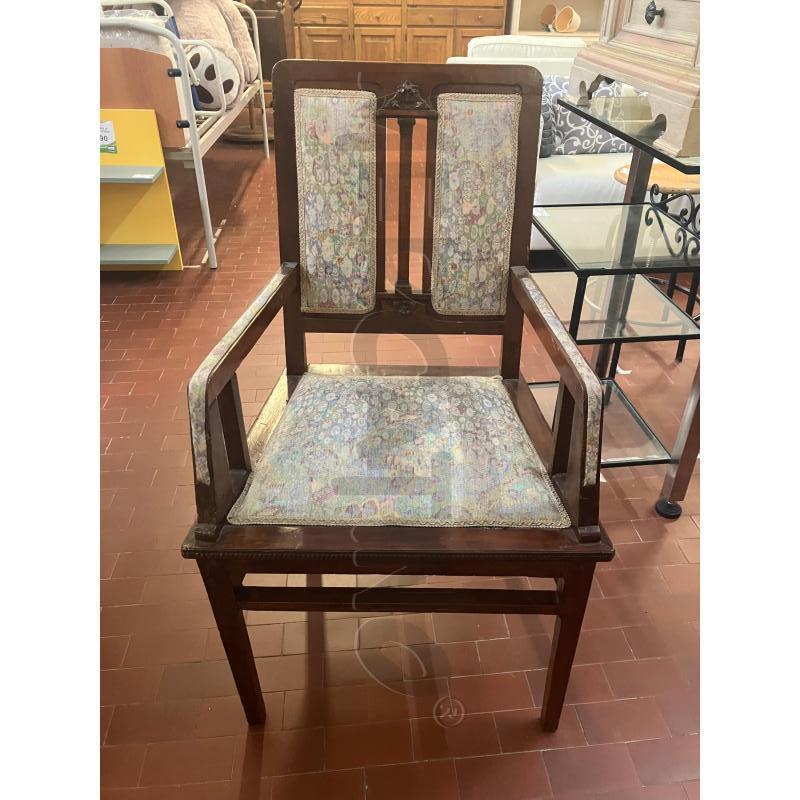 SEDIA LIBERTY CON BRACCIOLI LEGNO E STOFFA | Mercatino dell'Usato Vinci - fraz. sovigliana 1